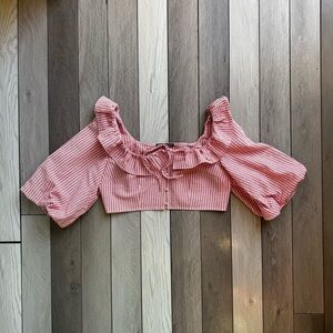 Zara Puff Sleeve Crop Blouse